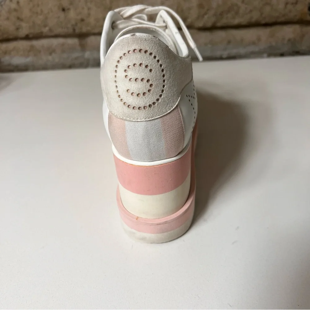 Stella McCartney White and Pink Star Platforms